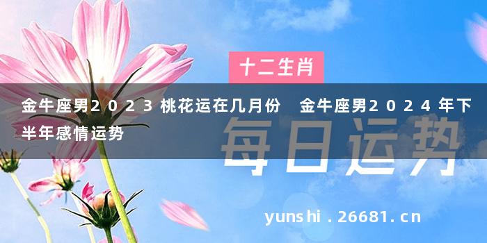 金牛座男2023桃花运在几月份 金牛座男2024年下半年感情运势